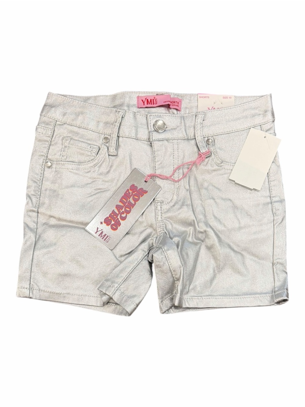 YMI Silver Girls' Metallic Shorts 10